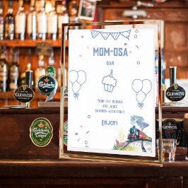 Mom-osa電車の青いバルーン男の子ベビーシャワー ポスター