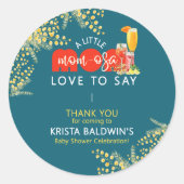 Mom-osa Baby Shower Stickers ラウンドシール (正面)