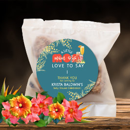 Mom-osa Baby Shower Stickers ラウンドシール