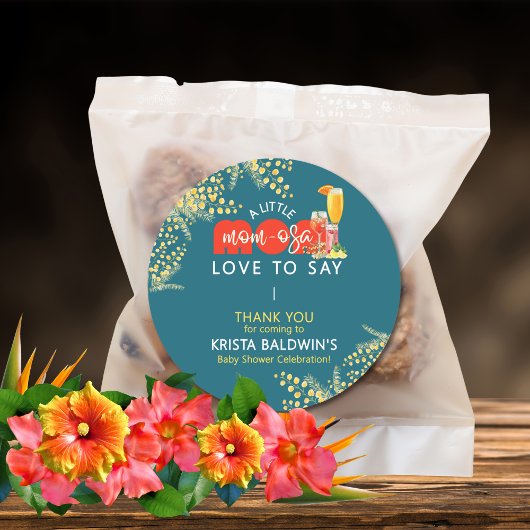 Mom-osa Baby Shower Stickers ラウンドシール