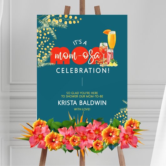 Mom-osa Baby Shower Welcome Sign ポスター