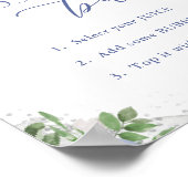 "MOM"osa Bar, Blue and Silver Floral Baby Shower ポスター (角)