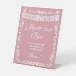 Mom-osa Bar Blush Pink Baby Shower 台座サイン