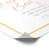 Mom-osa Bar Pink Floral Baby Shower Table Sign ポスター (角)