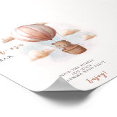 Mom-osa Bear on Balloon Baby Shower ポスター (角)