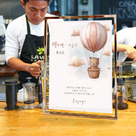 Mom-osa Bear on Balloon Baby Shower ポスター