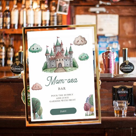 Mom-osa Once On a Time Green Castle Baby Shower ポスター