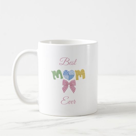Mom Patchwork Mother's Day Gift Custom コーヒーマグカップ (左)
