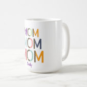 MOM Personalized Name Elegant White  コーヒーマグカップ (正面右)