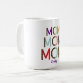 MOM Personalized Name Elegant White  コーヒーマグカップ (正面左)