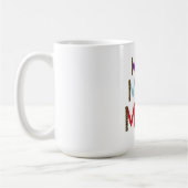 MOM Personalized Name Elegant White  コーヒーマグカップ (左)