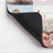 Mom Photo モダン Grid Collage Family Keepsake Pink マウスパッド (コーナー)