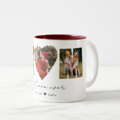 Mom Photo CollageハートPhoto Mother's Day Gift ツートーンマグカップ (正面右)