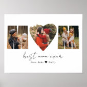 Mom Photo CollageハートPhoto Mother's Day Poster ポスター (正面)