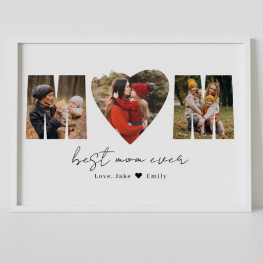 Mom Photo CollageハートPhoto Mother's Day Poster ポスター