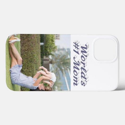 Mom Photo gray text iPhone Case Case-Mate iPhoneケース (裏面 (横))
