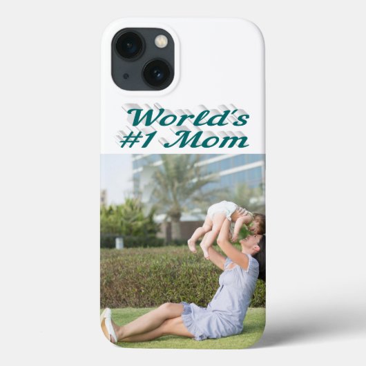 Mom Photo green text iPhone Case Case-Mate iPhoneケース (裏面)