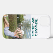 Mom Photo green text iPhone Case Case-Mate iPhoneケース (裏面 (横))