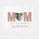 Mom Photo I Love Youフリースブランケット フリースブランケット (正面(横))