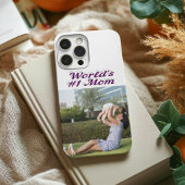 Mom Photo purple text iPhone Case Case-Mate iPhoneケース