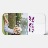 Mom Photo purple text iPhone Case Case-Mate iPhoneケース (裏面 (横))