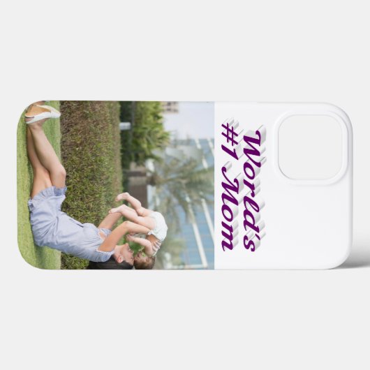 Mom Photo purple text iPhone Case Case-Mate iPhoneケース (裏面 (横))