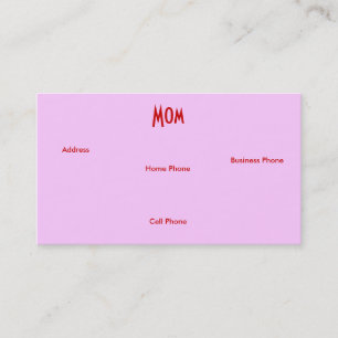 Mom Pink Rose Iプロファイルカード コーリングカード