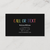 Mom Playdateおもしろいカラフルバルーンコールカード 名刺 (裏面)