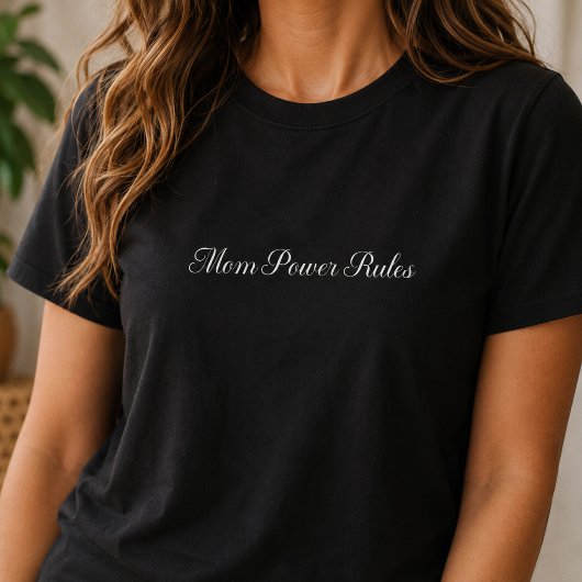 Mom Power Rules 太字タイポグラフィ Tシャツ