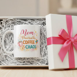 Mom Powered by Coffee & Chaos Mug コーヒーマグカップ