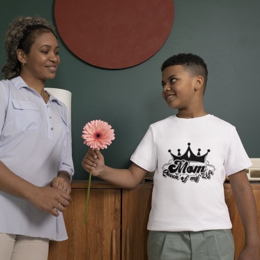 MOM Queen of my life少年たち白Tシャツ Tシャツ