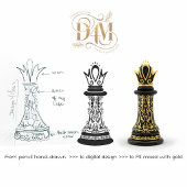 MOM Queen of my life, Golden Script Black Chess  ウォーターボトル