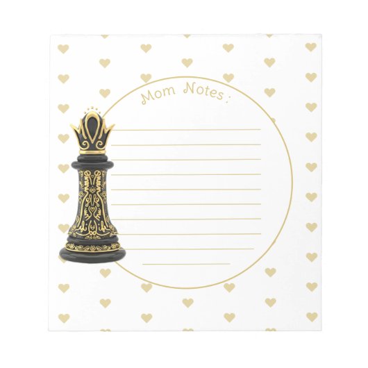 MOM Queen of my life, Golden Script Black Chess  ノートパッド (正面)