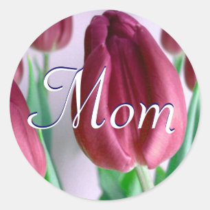 Mom Rosey Tulipsステッカー ラウンドシール