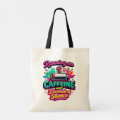 Mom Running on Caffeine and 3 Seconds Silence トートバッグ (裏面)