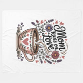 Mom Runs On Love フリースブランケット (正面(横))