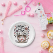 Mom Runs On Love ペーパープレート (パーティー)