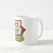 Mom’s Diner Retro Sign – 1950s Halftone Humor コーヒーマグカップ (正面右)