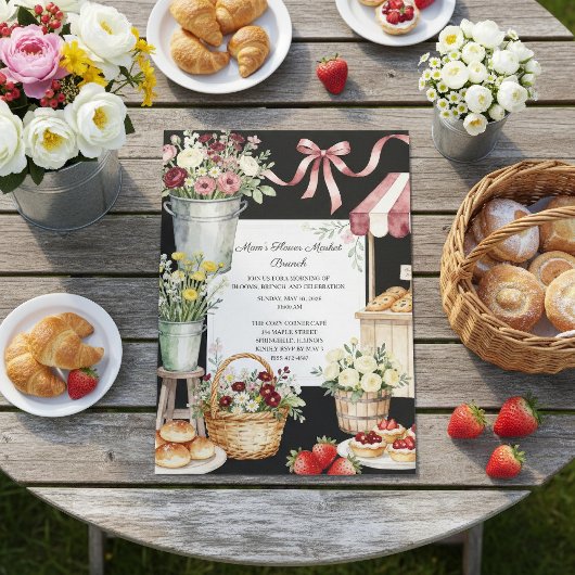 Mom’s Flower Market Brunch Mother's Day 招待状