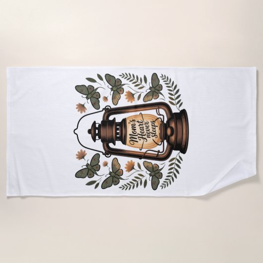 Mom’s Heart Never Sleeps ビーチタオル (正面)