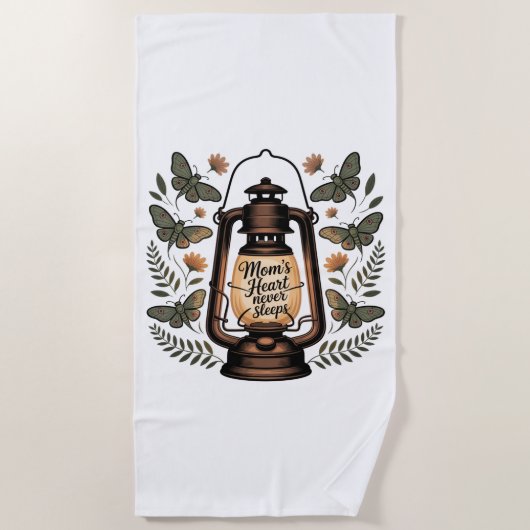 Mom’s Heart Never Sleeps ビーチタオル (正面)