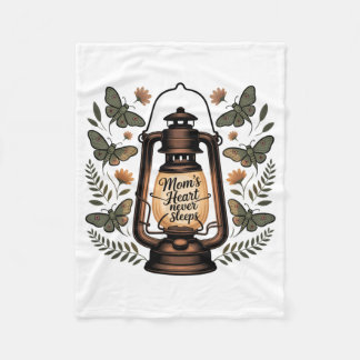 Mom’s Heart Never Sleeps フリースブランケット