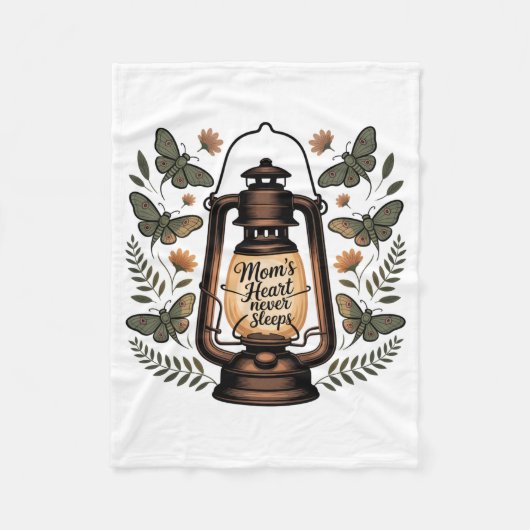 Mom’s Heart Never Sleeps フリースブランケット (正面)