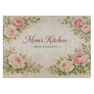 Mom’s Kitchen Made With Love – Floral Decorative カッティングボード