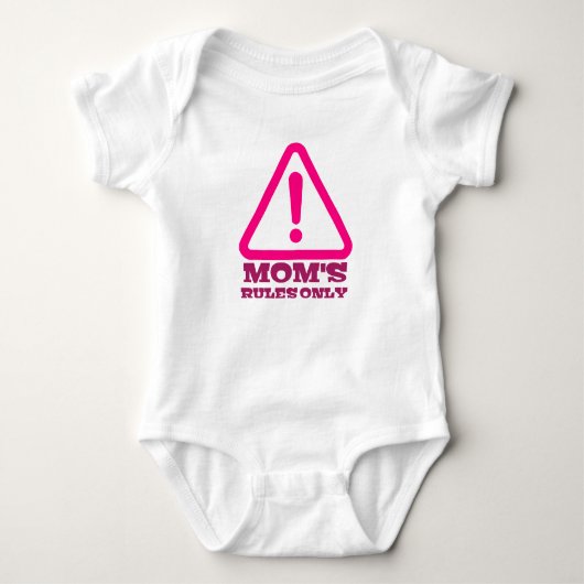Mom’s Rules Only – Sassy New Mom Baby Apparel ベビーボディスーツ (正面)