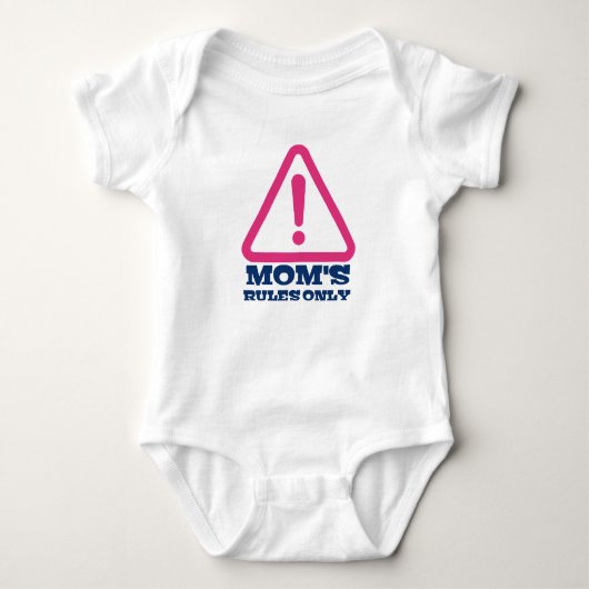 Mom’s Rules Only – Sassy New Mom Baby Apparel ベビーボディスーツ (正面)