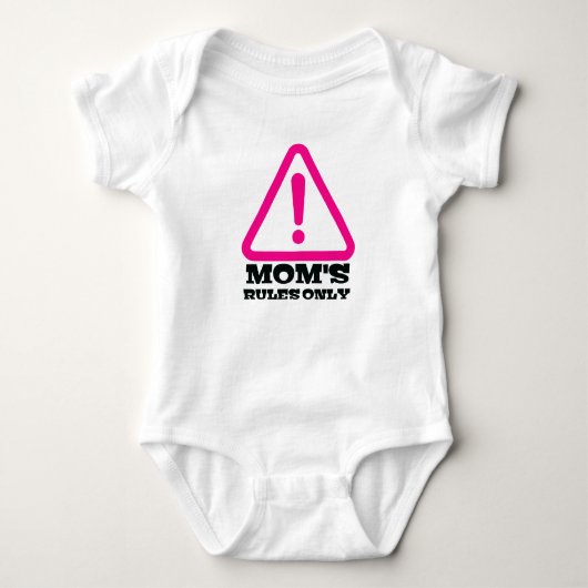 Mom’s Rules Only – Sassy New Mom Baby Apparel ベビーボディスーツ (正面)