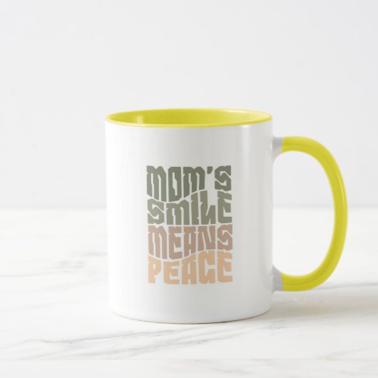 Mom’s Smile Means Peace – Green & Maron Mug マグカップ (右)