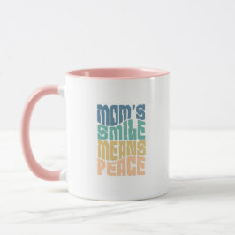 Mom’s Smile Means Peace – Green & Orange Mug マグカップ
