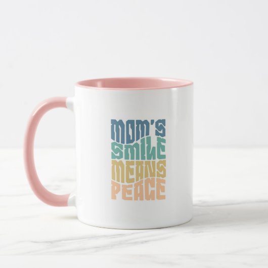 Mom’s Smile Means Peace – Green & Orange Mug マグカップ (左)